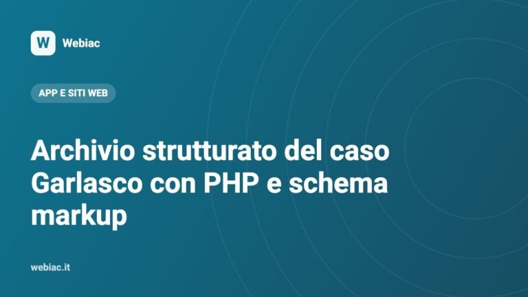 Archivio strutturato del caso Garlasco con PHP e schema markup