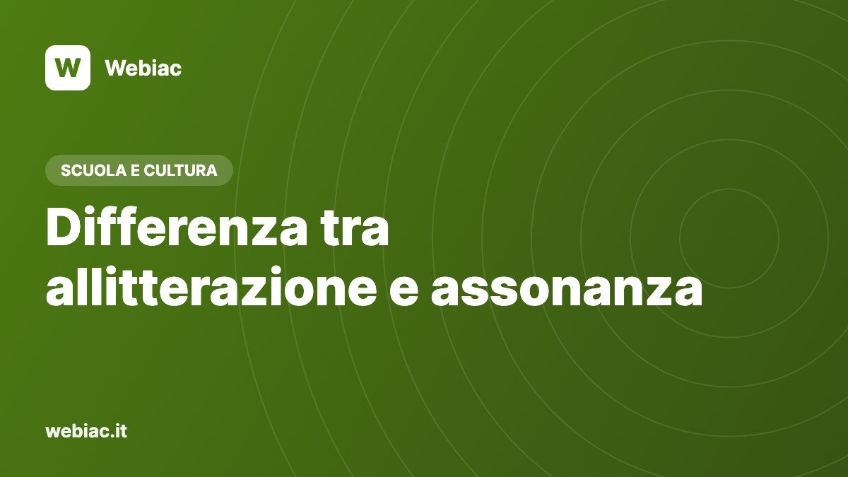 Differenza tra allitterazione e assonanza