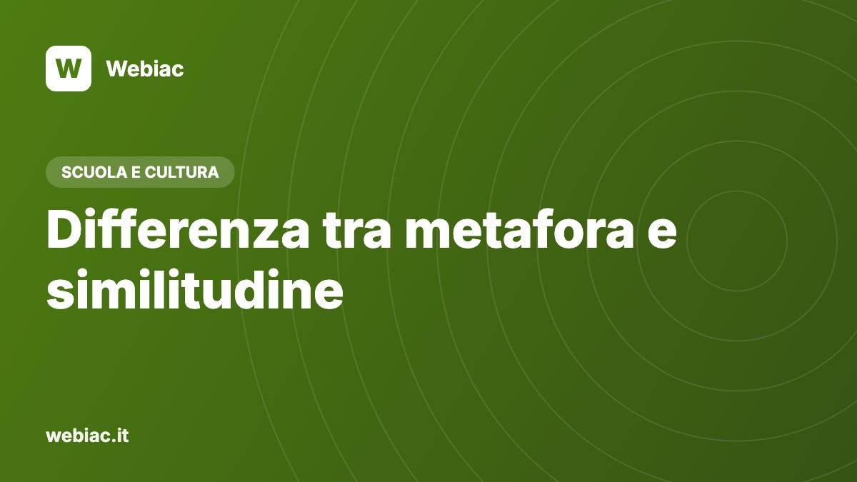 Differenza tra metafora e similitudine