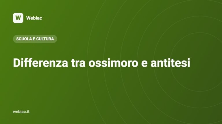 Differenza tra ossimoro e antitesi
